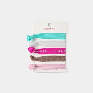 Brownie logo hair tie pack
