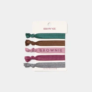 Brownie logo hair tie pack