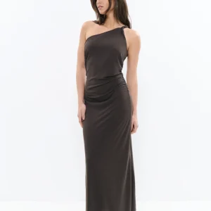 Asymmetric halter dress